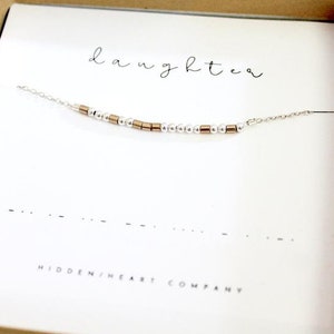 DAUGHTER Morse Code Necklace - Mothers Day Gift- Valentines Gift - Daughter Gift - Best Friend Necklace