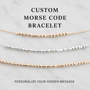 Custom Morse Code Bracelet 14K Gold Filled or Sterling Silver Bracelet - Daily Wear - Water Safe