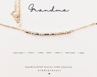 GRANDMA Morse Code Necklace - Mom Gift - Mothers day Gift- Grandma Gift - Graduation Gift - Mom Necklace