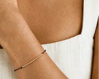 Strong AF Morse Code Bracelet Sterling Silver & Silk String - Adjustable