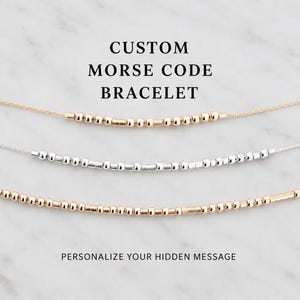 Custom Morse Code Bracelet 14K Gold Filled or Sterling Silver Bracelet - Daily Wear - Water Safe