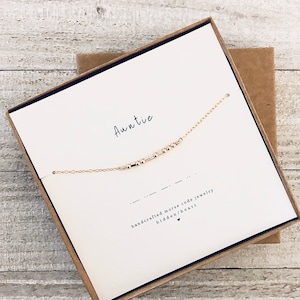 AUNTIE Morse Code Necklace 14K Gold Filled or Sterling Silver