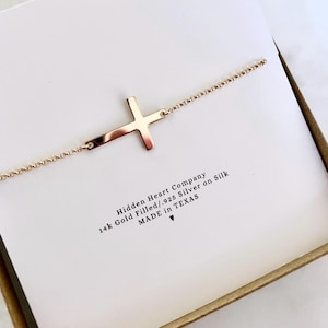 Cross Necklace- Have Faith Necklace - Christian Faith- Friendship Gift -Sideways cross