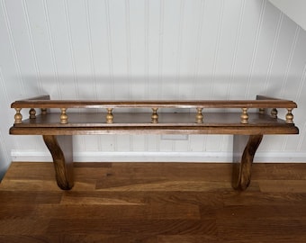 Vintage 21" Spindle Rail Wall Mounted Wooden Shelf Gallery Wall Display