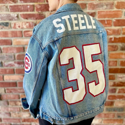 Custom Painted Jean Jacket Baseball Jacket Football Jacket Etsy