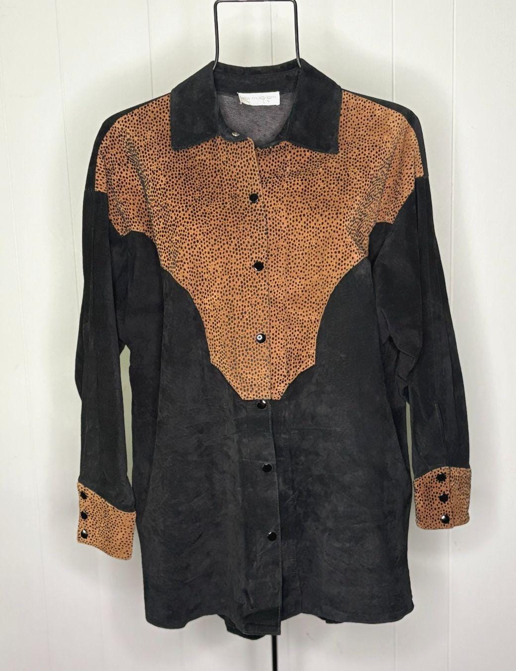 usa vintage ✴︎ デニムJK ✴︎ lew magram Lew Magram Studded Denim Jean Jacket Blazer Retro Sz Med