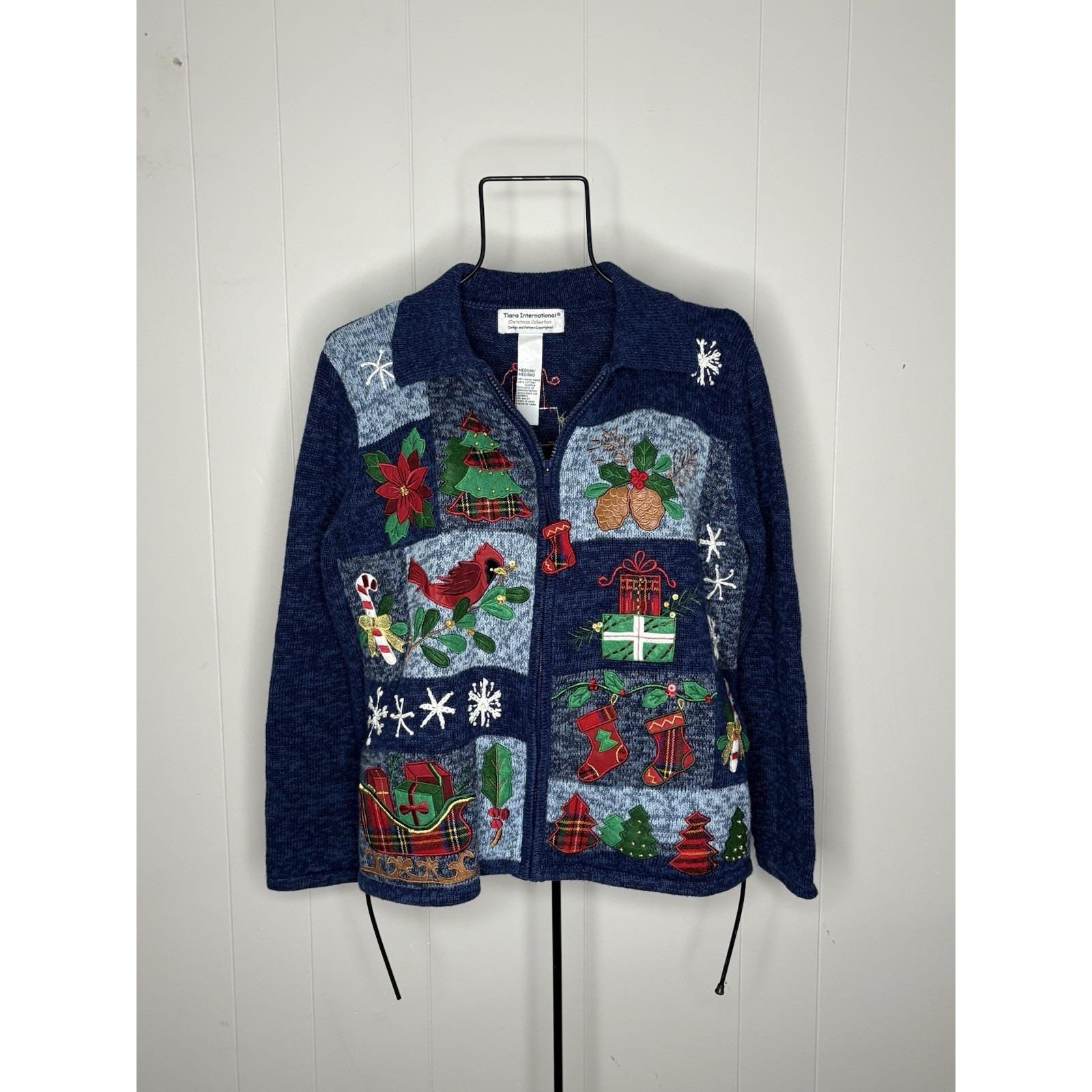 TIARA　クリスマス　カーディガン　ラミーニット　長袖　01s TIARA クリスマス カーディガン ラミーニット 長袖 01s 110228213640130001