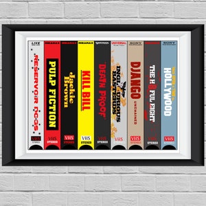 Quentin Tarantino "Directed by" VHS Print - Cult Film - Pulp Fiction Kill Bill Reservoir Dogs Inglorious Basterds Django Hateful 8 Hollywood