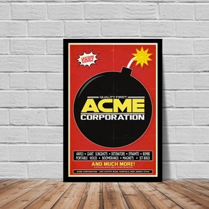 ACME Inspired Advertisement vintage-style poster art print - Wall Decor