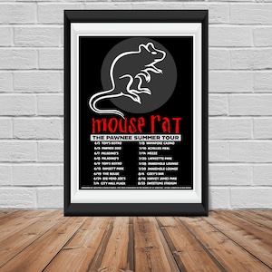 Parks and Recreation Mouse Rat &quot;Tour Poster&quot; Art Print - Andy Dwyer - Ron Swanson - Ben Wyatt - Lesley Knope- Johnny Karate