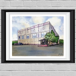 The Office - Pam&#39;s Watercolor Painting Replica Print - Dunder Mifflin Building Pam Beesly Halpert