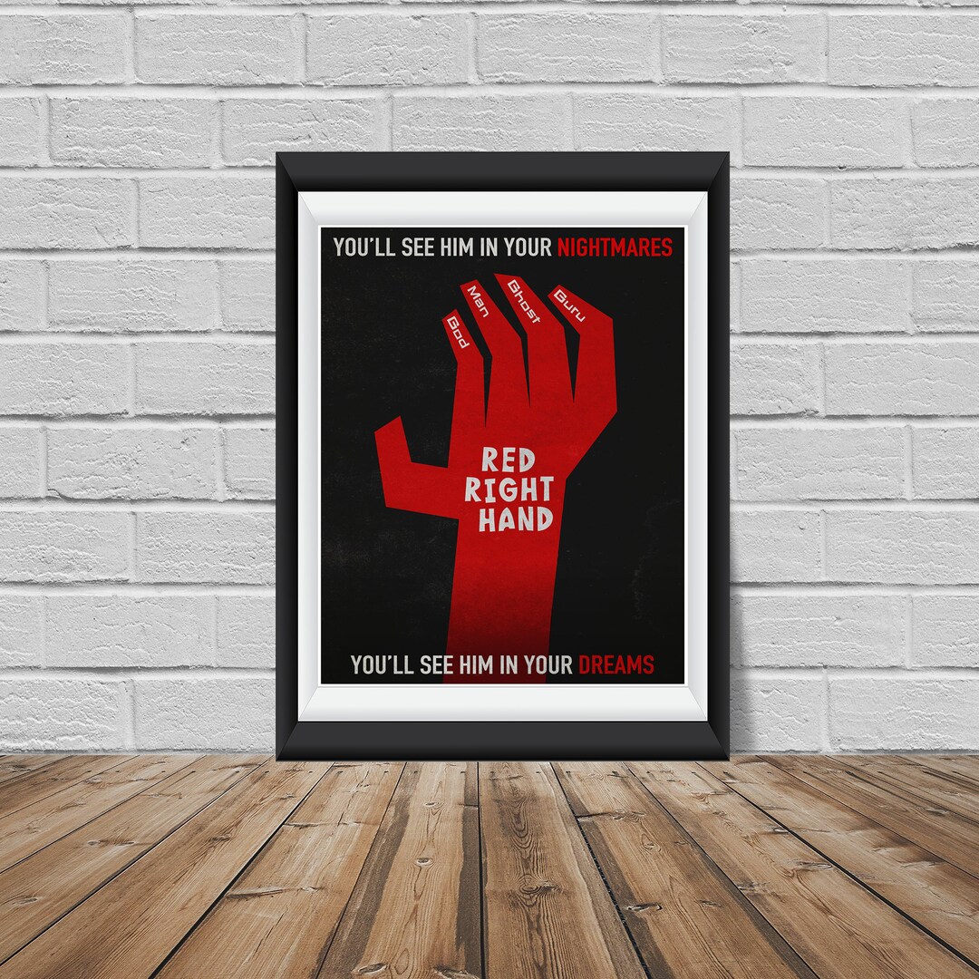 Nick Cave Red Right Hand Inspired Original Poster Art Print Etsy