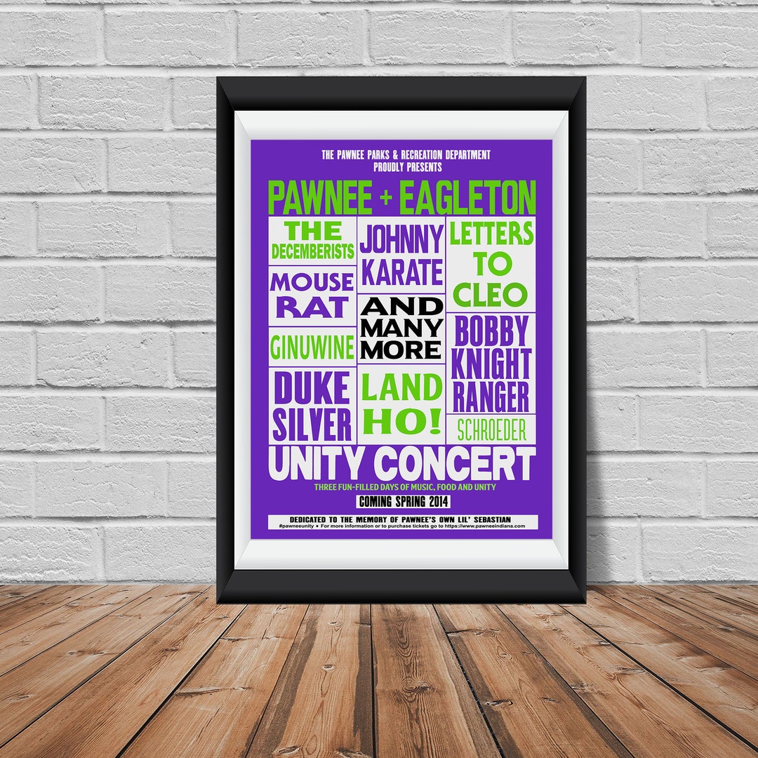 Parks and Recreation Pawnee / Eagleton Unity Concert Inspired Etsy