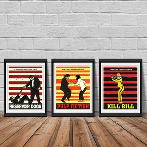 Quentin Tarantino Retro Vintage - Style Movie Poster Set 0R Individual - Pulp Fiction - Kill Bill - Reservoir Dogs - PERFECT CHRISTMAS GIFT!