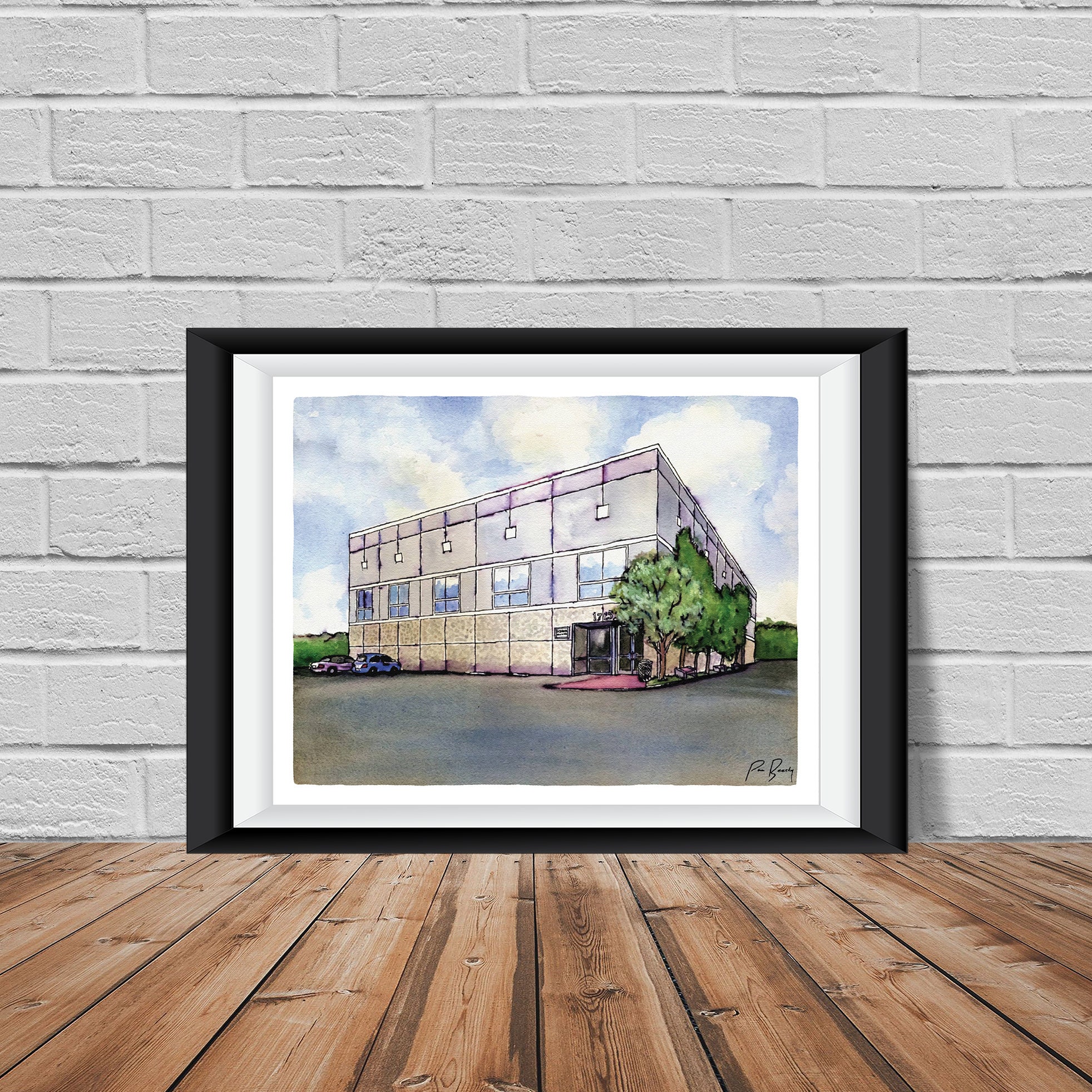 My Party Shirt Pam Beesly The Office Building Watercolor Painting Poster  Dunder Mifflin 11 x 17