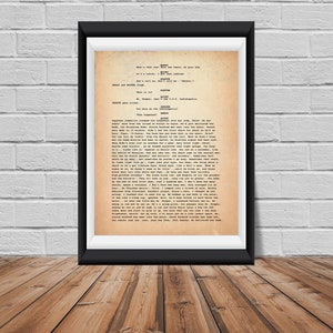 Quint&#39;s USS Indianapolis speech &quot;vintage Jaws script page&quot; reproduction. Amity Island Spielberg - Brody Hooper Shark movie Wall decor