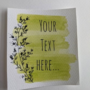 Cartões de versos em aquarela personalizáveis feitos à mão (com inscrições personalizáveis)