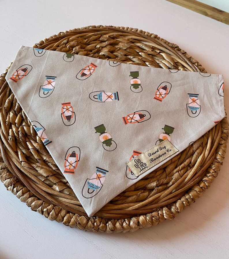 Camping Lantern Bandana Over The Collar Dog Bandana Tie On Dog Bandana Light Me Up Bandana