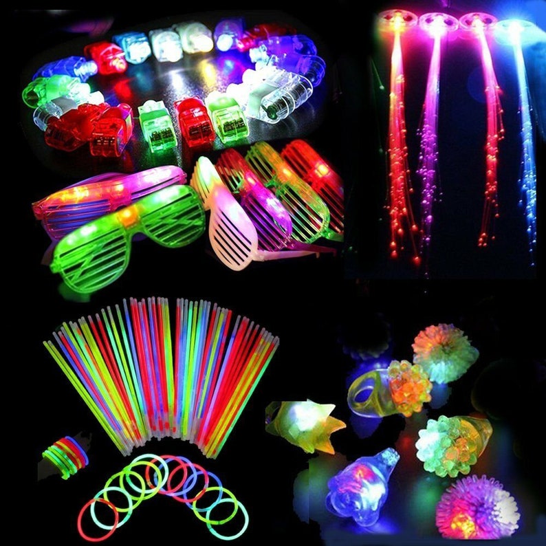 60PCS LED Party Favors Light Up Glow Toys Flashing Ring Etsy