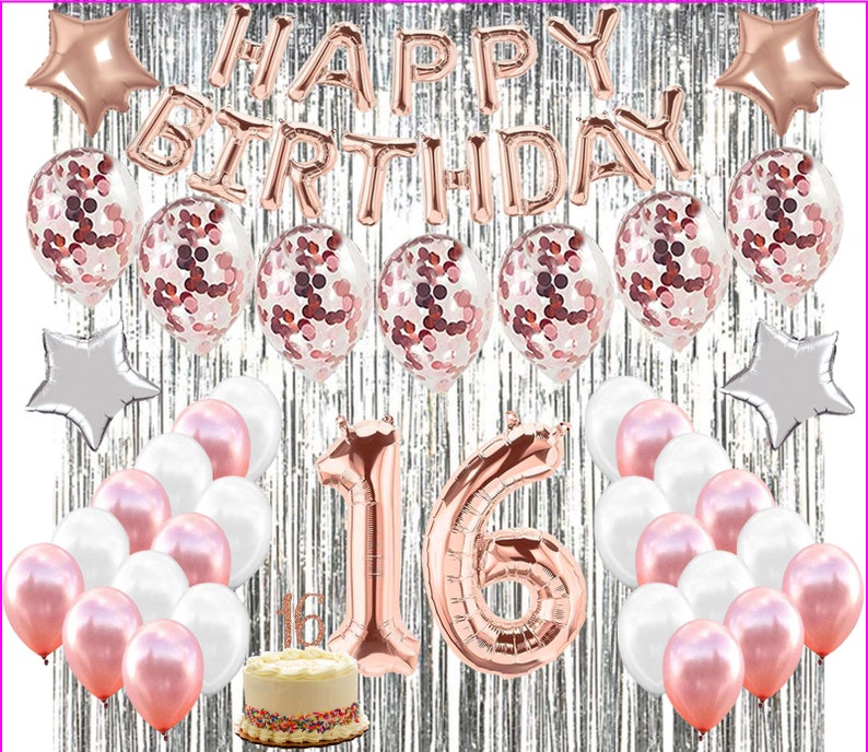 16th Birthday Decorations SWEET SIXTEEN Party With - Etsy UK