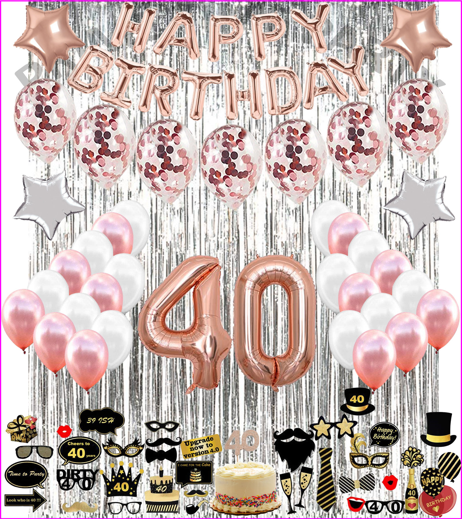 40th Birthday Decorations Party Supplies 40th Birthday Etsy