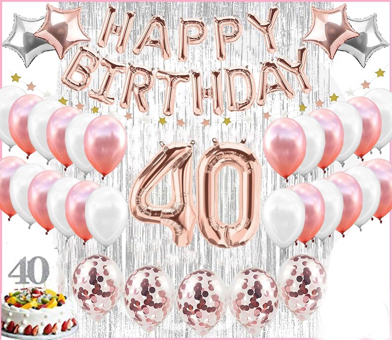 40th Birthday Decorations Party Supplies 40th Birthday Etsy