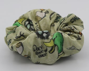 Duck Scrunchie - Mallard Duck Scrunchie - Cute Mallard Duck Print - Ornithology gift idea - Wild Duck in Reeds Scrunchie