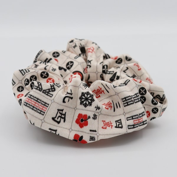 Mahjong Scrunchie, Cute Traditional Game Hair Tie, Gift For Mahjong Fan, Cute Chinese Game Gifts, Chinese Symbols, Cute Games Accessory