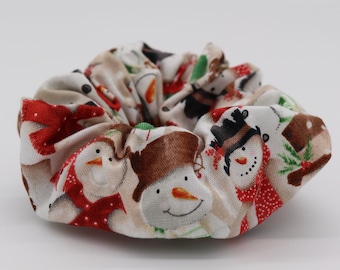 Christmas Snowman Scrunchie - Cute Christmas in July Scrunchie - Xmas in July Gift