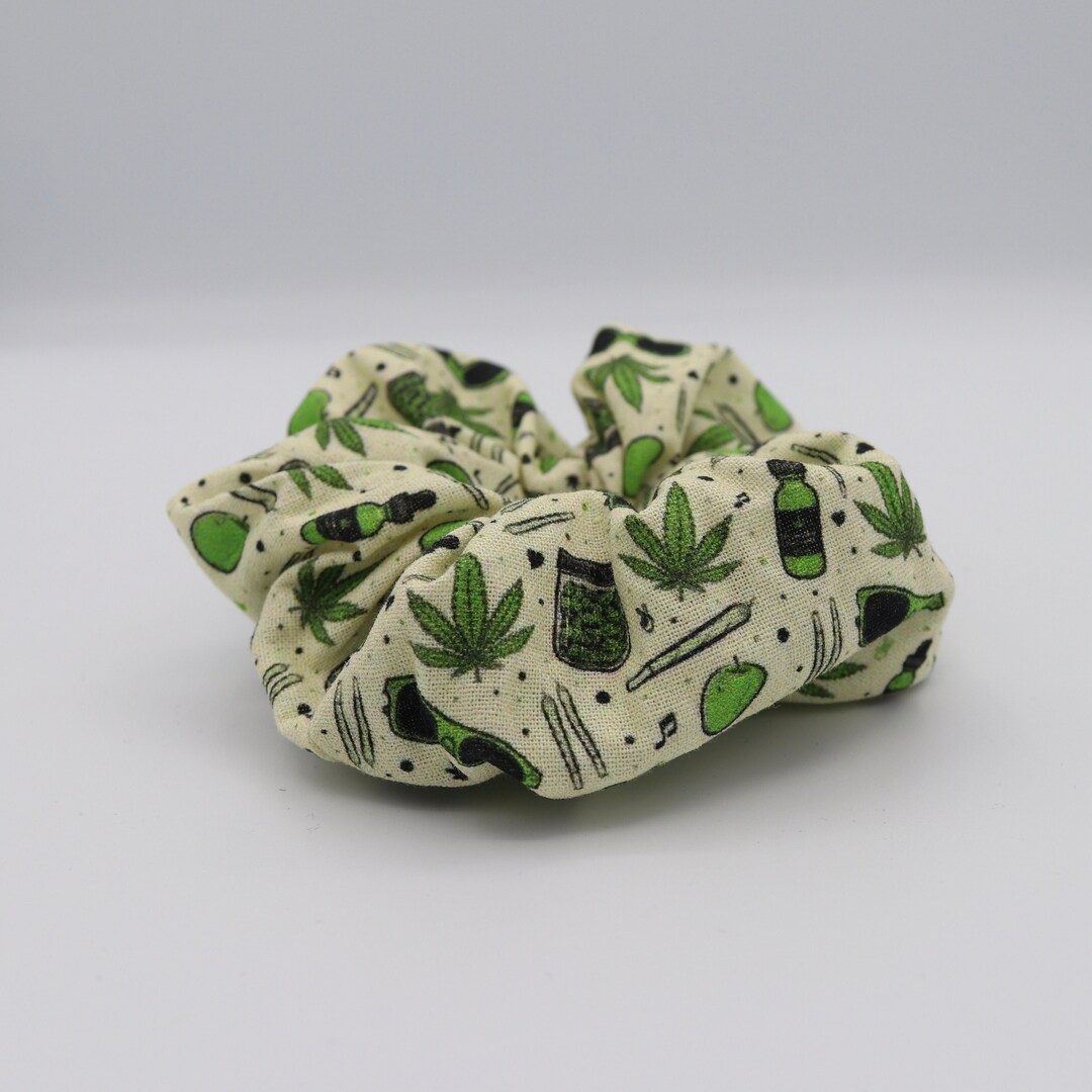 CBD Oil Scrunchie, Canabis Leaf Scrunchie, Weed Hair Tie, Joint Hair ...