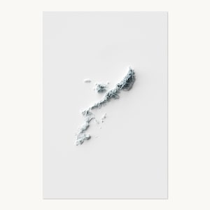 Okinawa (Japan) Map | Topographic Shaded Relief Map (Minimalist Style) | Flat Prints That Look 3D!