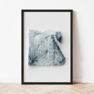 Egypt Topographic Map: Minimalist Style Giclée Print