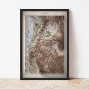 Pacific Northwest Map (1952) - Elevation Map - Map Art - Topographic - Terrain - Relief - Geologic - 3D Effect (Flat Print) - Gift