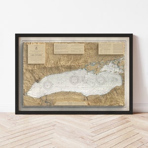 Lake Ontario Topographic Map: 1907 Vintage Style Giclée Print