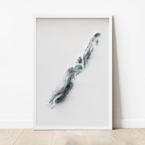 Appalachen Berge Topographische Karte Poster | Minimalistisches Originaldesign | Giclee Wand Kunst Druck gerahmt Wohnkultur 3D Relief Illusion