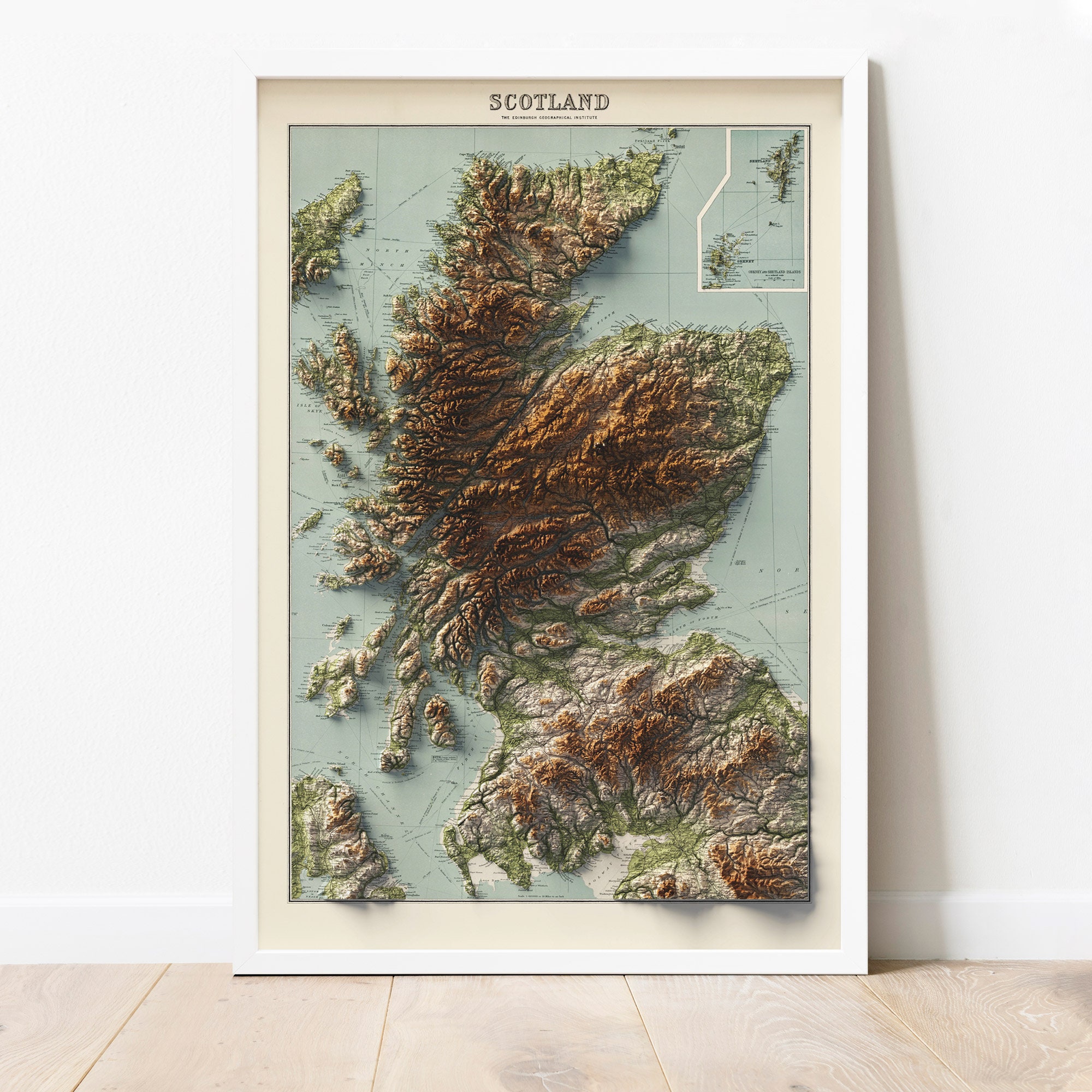Scotland art map, The naturalist's map of Scotland, Scotland wall art