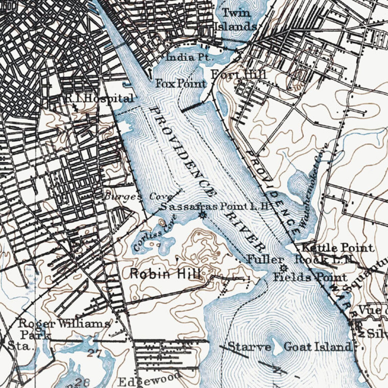 Providence Map Historic Topographic Map 1894 Historic Etsy