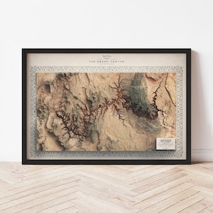 Grand Canyon National Park Topographic Map: Atlas Style Giclée Print