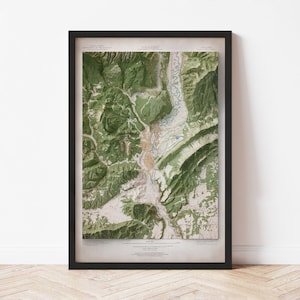 Durango, Colorado Topographic Map Poster | 1968 Vintage Replica | Giclee Wall Art Print | Framed Home Decor | 3D Relief Illusion