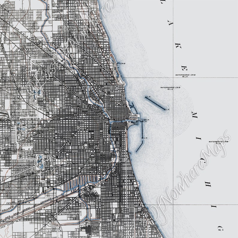 Chicago Map Historic Topographic Map 1901 Historic Map - Etsy UK
