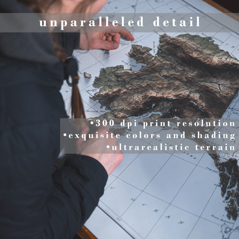a person pointing at a map with the words unparalled detail