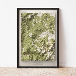 Carte topographique Mammoth Lakes : impression giclée de style vintage de 1953