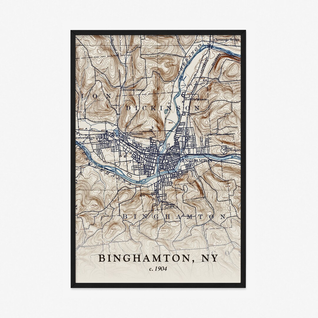 Binghamton Map 1904 Vintage Reproduction Giclée Poster Print - Etsy