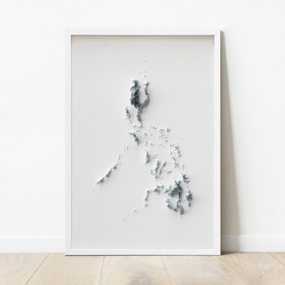 The Philippines Minimalist Relief Map Elevation Map Map Art Topographic  Terrain Relief Geologic 3D Effect flat Print - Etsy