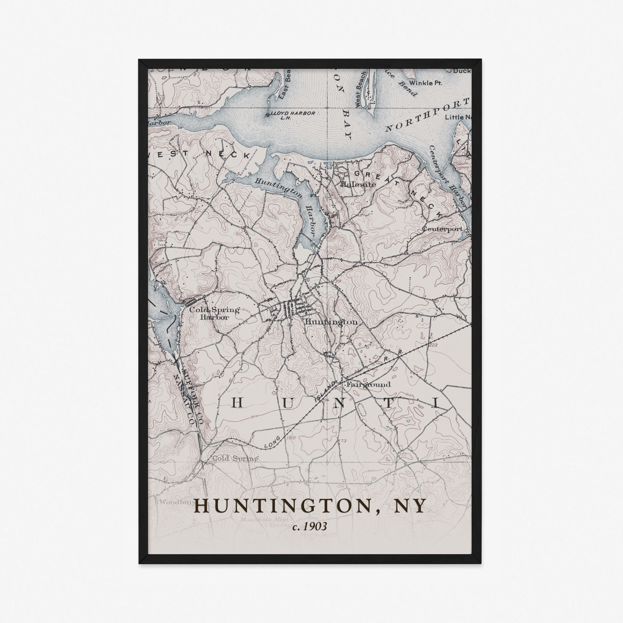 Huntington Map Historic Topographic Map 1903 Historic Etsy UK