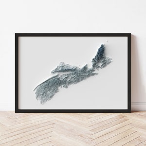 Nova Scotia Topographic Map: Minimalist Style Giclée Print