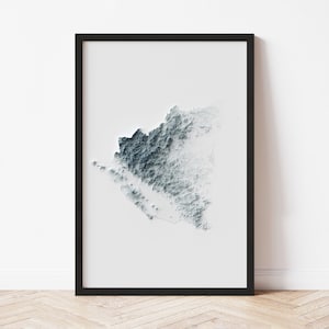 Nicaragua Minimalist Relief Map - Elevation Map - Map Art - Topographic - Terrain - Relief - Geologic - 3D Effect (Flat Print) - Gift