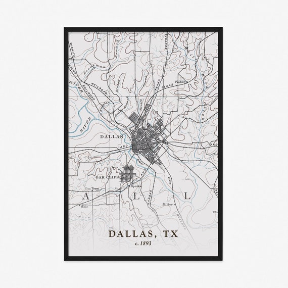 Dallas Map Historic Topographic Map 1893 Historic Map Etsy