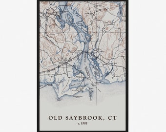 Map Geo Old Saybrook Ct Old Saybrook | Etsy Canada