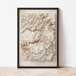 Yosemite National Park Topographic Map: 1909 Vintage Style Giclée Print